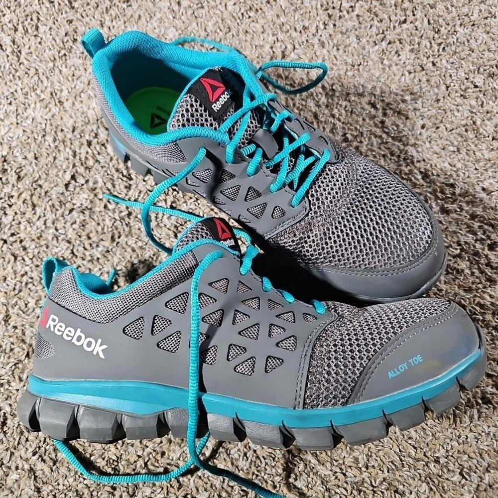 Reebok Women’s RB045 Alloy Toe Work Gray Teal Size 11M